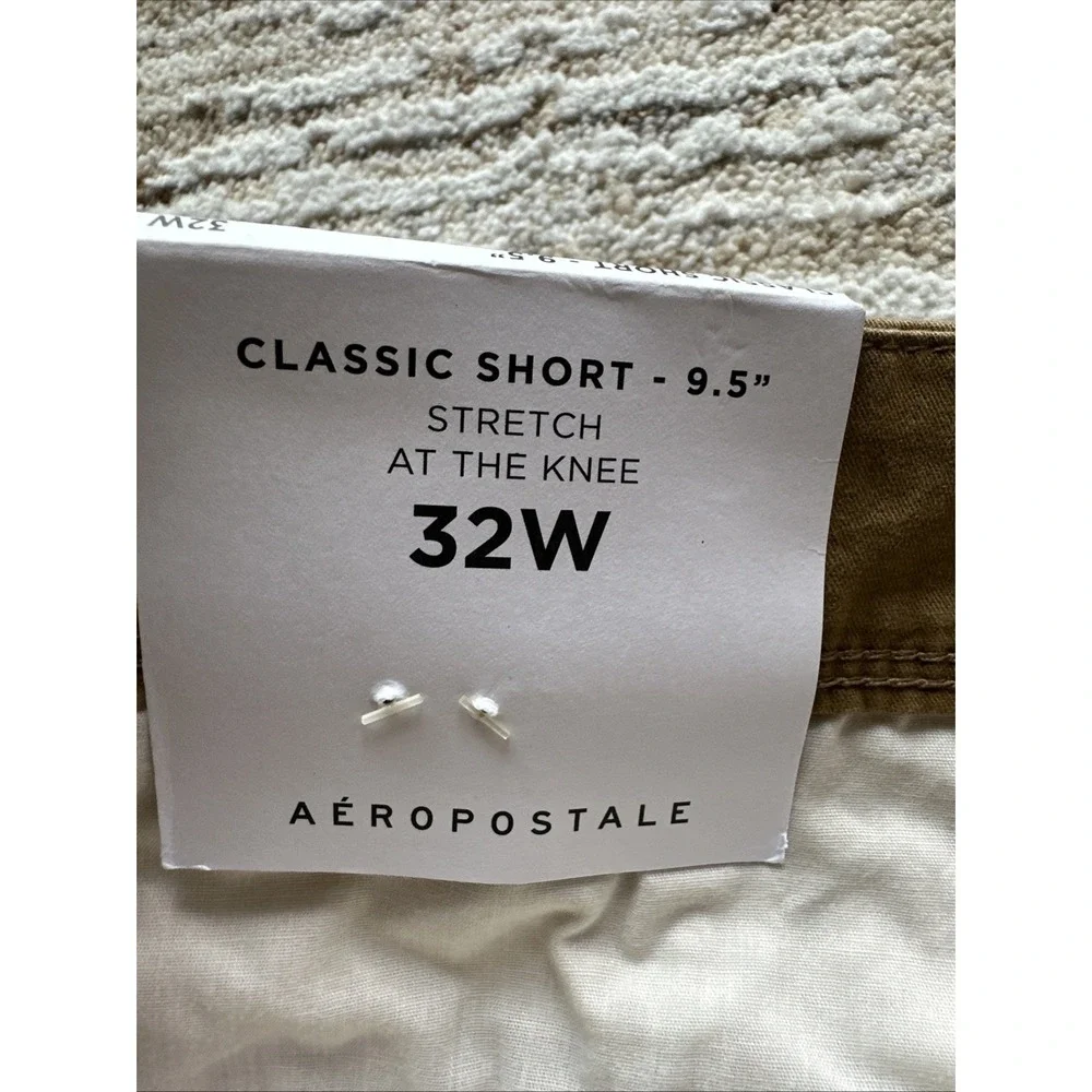 Aeropostale Stretch Twill Classic Shorts Men Brown Sz 32 NWT 9.5